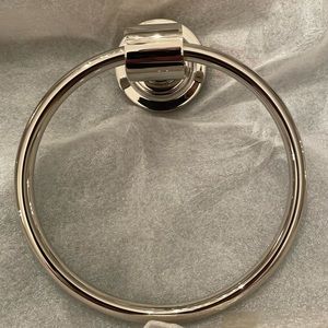 Waterworks Polished 6” Nickel Towel Ring